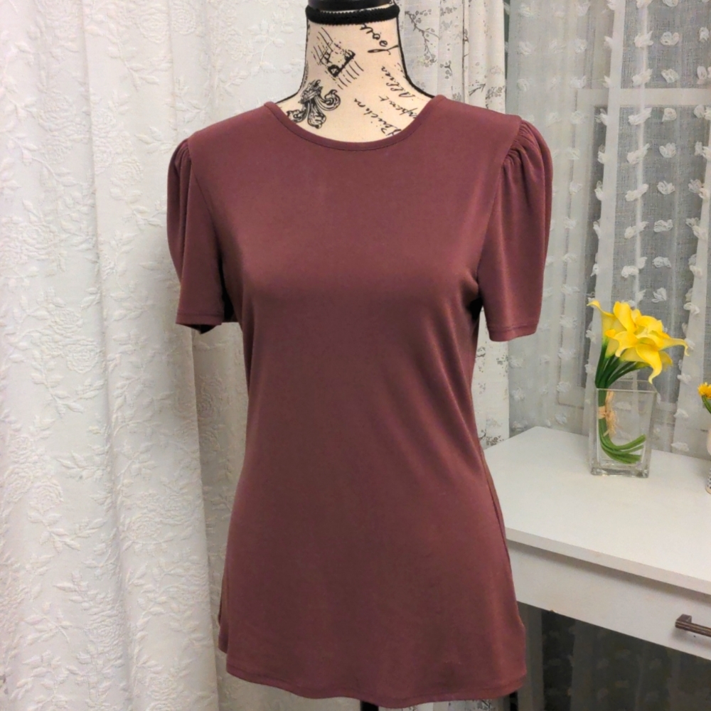 Express Mauve Puff Sleeve Blouse